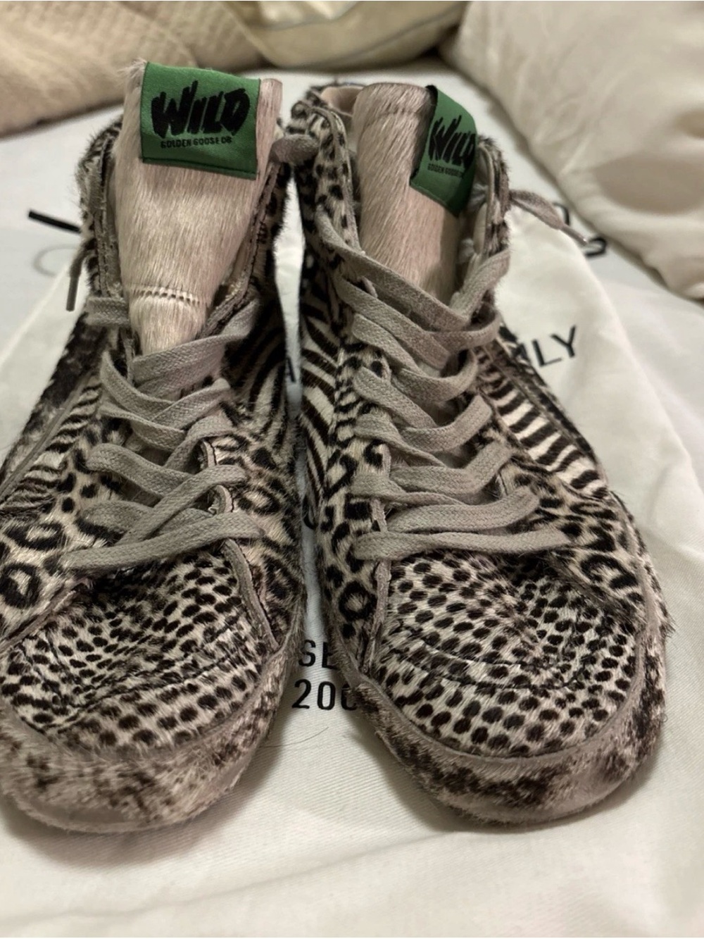 Golden Goose Slide Pony Hair Animal Print Sneakers EU 43 US 10  Limited Edition - Picture 3 of 6